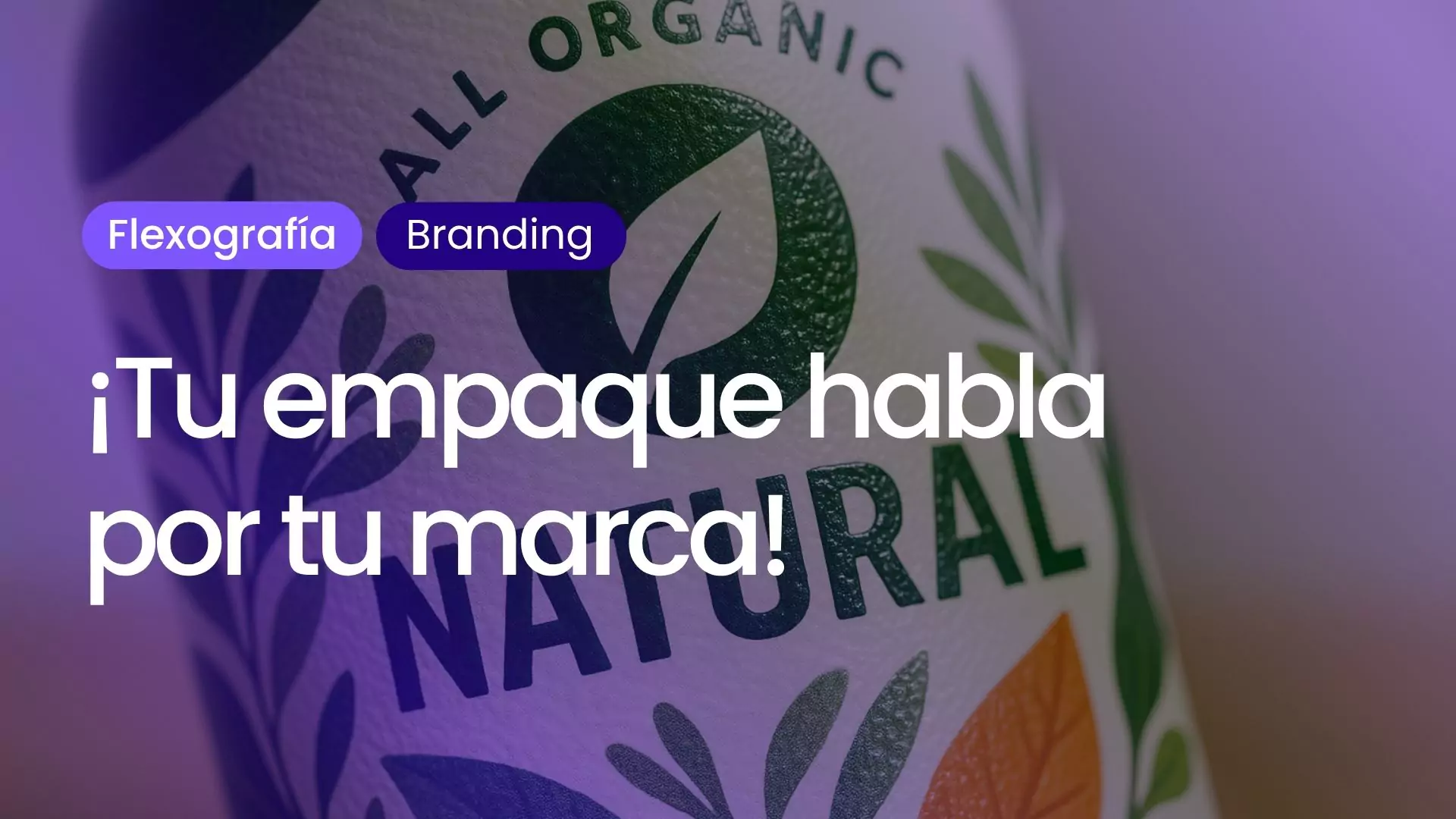 etiqueta orgánica impresa con flexografía para empaque de marca natural